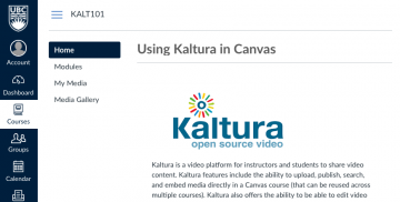 Using Kaltura in Canvas – a self-paced course